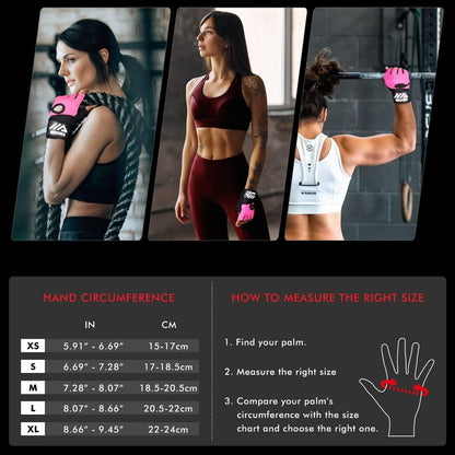 Workout Gloves for Men and Women Weight Lifting Gloves with Wrist Wrap Support for Gym Training Weightlifting Crossfit Pull-Ups Exercise Glove for Ladies & Gents